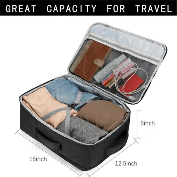 Extra large travel laptop backpack flight approved carry on bag for men women bl - Picture 3 of 8